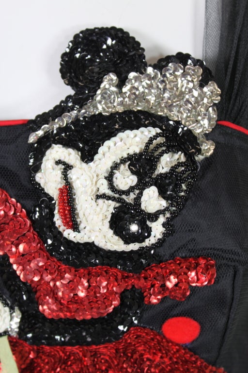 1980’s Sequined Minnie Mouse Dot Net Party Dress For Sale 3