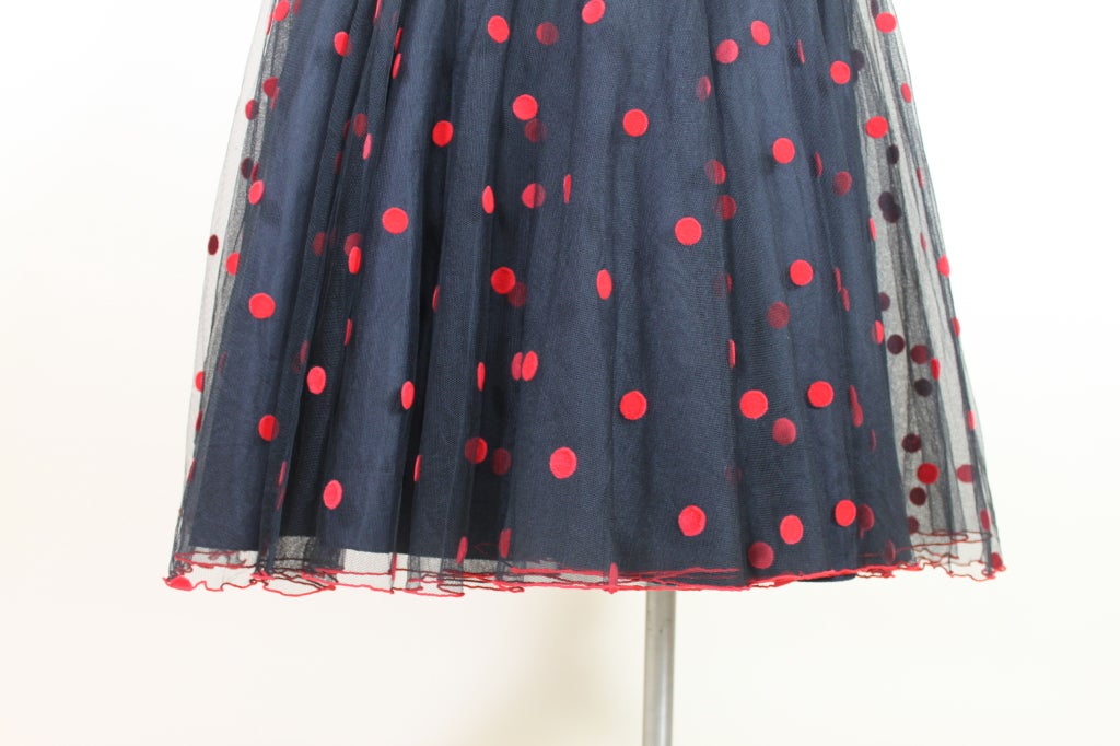 1980’s Sequined Minnie Mouse Dot Net Party Dress For Sale 4