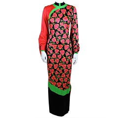 1970’s Giorgio di Sant Angelo Floral Color Block Gown