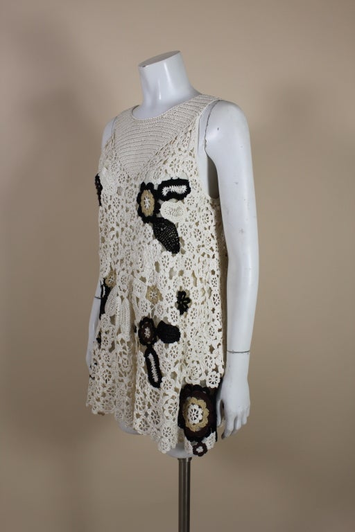 Women's Oscar de la Renta Crocheted Floral Mini Dress