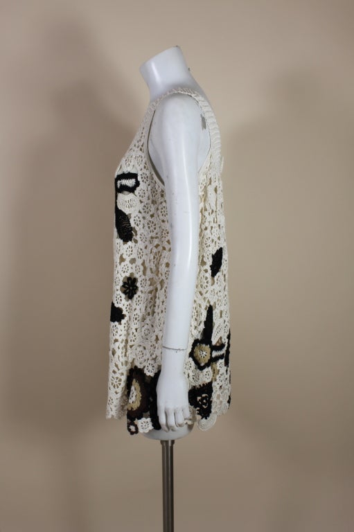 Oscar de la Renta Crocheted Floral Mini Dress 1