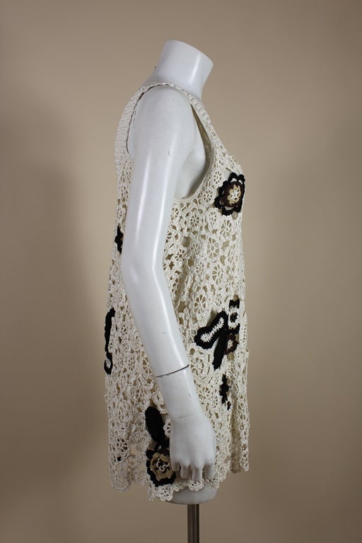Oscar de la Renta Crocheted Floral Mini Dress at 1stDibs | oscar de la ...
