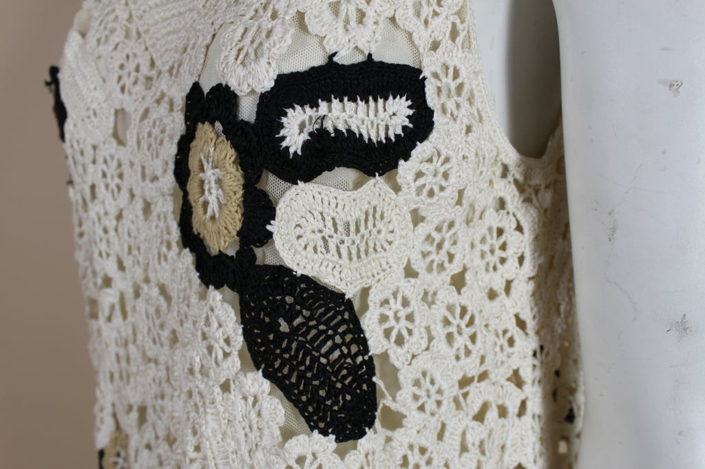 Oscar de la Renta Crocheted Floral Mini Dress 3