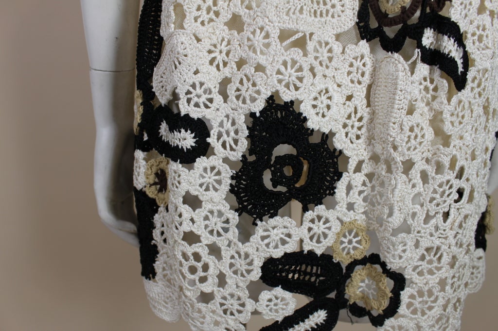 Oscar de la Renta Crocheted Floral Mini Dress 5