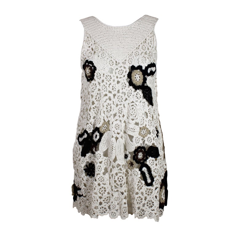 Oscar de la Renta Crocheted Floral Mini Dress