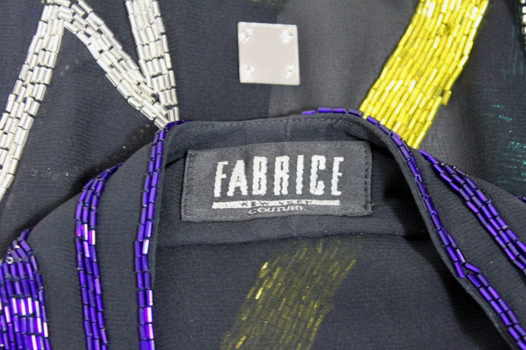 1980's Fabrice Beaded Confetti Chiffon Jacket at 1stdibs