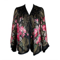 1920s Silk Lamé Floral Evening Jacket