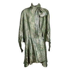 1920’s Moss Green and Gold Silk Lamé Opera Coat