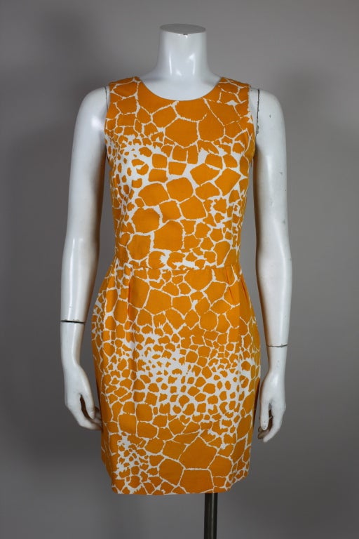 Women's 1990’s YSL Yves Saint Laurent Giraffe Print Shift Dress