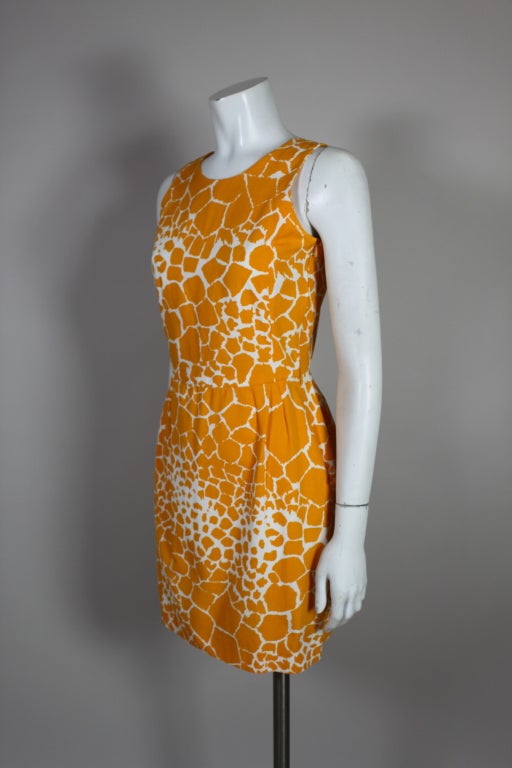 1990’s YSL Yves Saint Laurent Giraffe Print Shift Dress 1