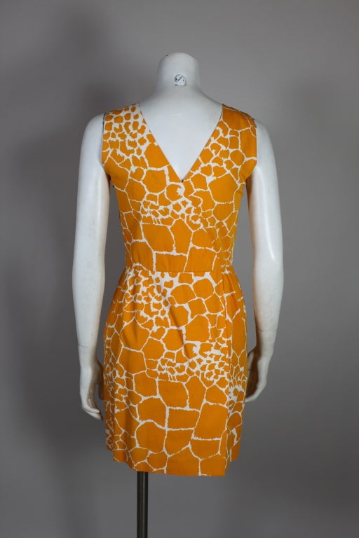 1990’s YSL Yves Saint Laurent Giraffe Print Shift Dress 4