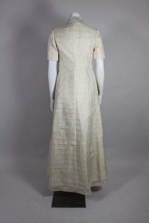 1980’s Bill Blass Tiered Organza Gown with Evening Coat 2
