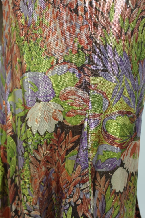 1980/1990 Thierry Mugler Floral Silk Lamé Gown 5
