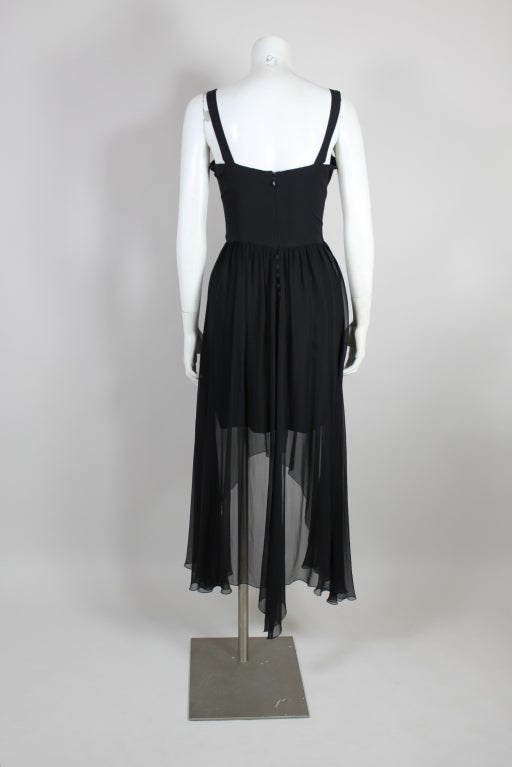 Lagerfeld Silk Party Dress with Embellished Bodice For Sale 1