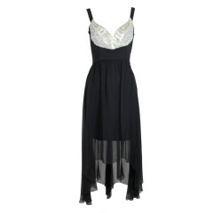 Lagerfeld Silk Party Dress with Embellished Bodice