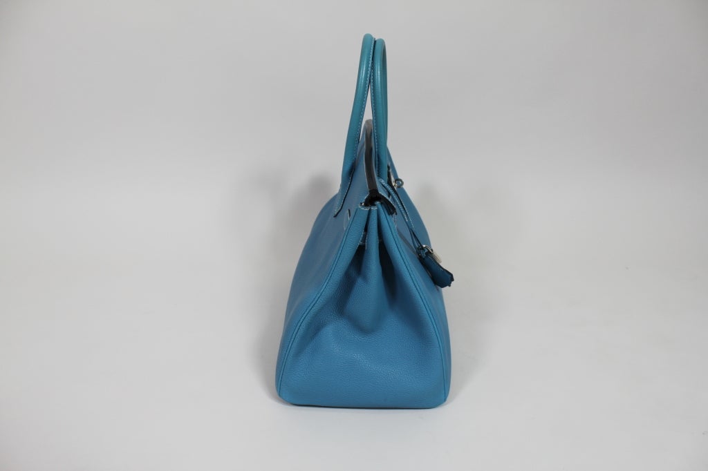 Hermés 35cm BIRKIN Bag in Denim Blue with Palladium Hardware 1