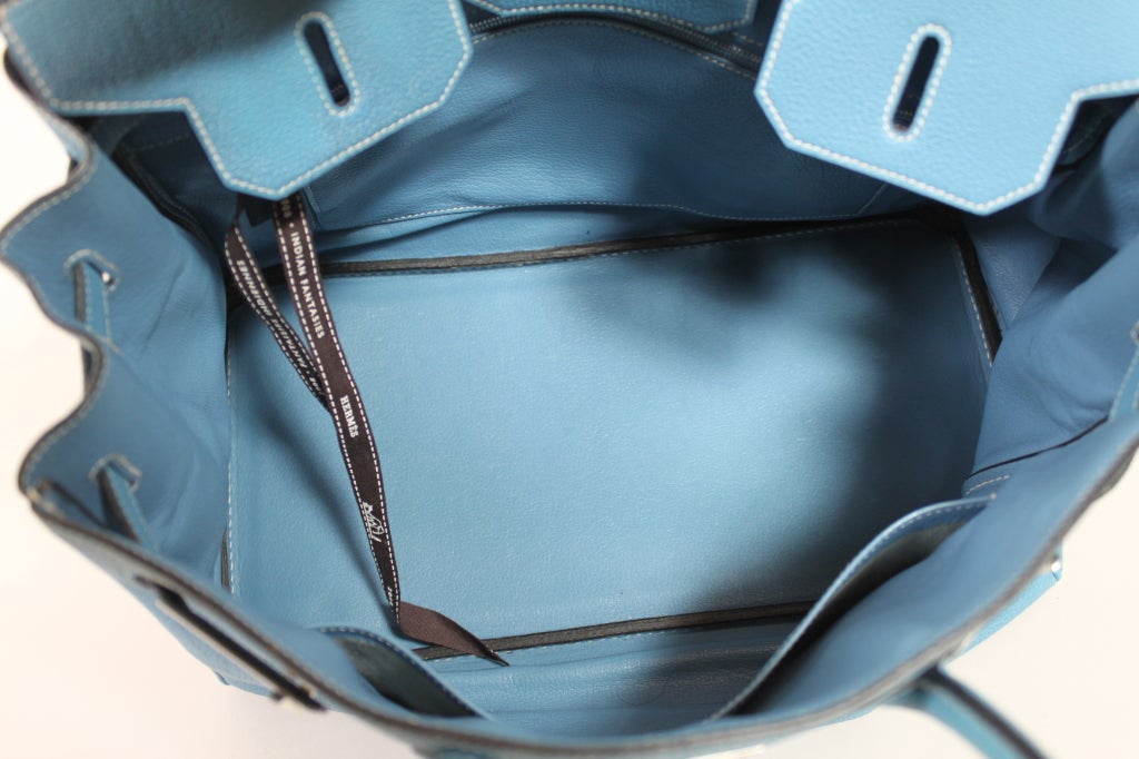 Hermés 35cm BIRKIN Bag in Denim Blue with Palladium Hardware 2