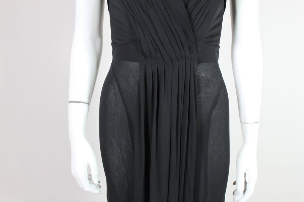 1990's Thierry Mugler Velvet Trimmed Silk Jersey Gown 6