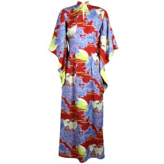 1940’s Crane Print Hawaiian Rayon Dress