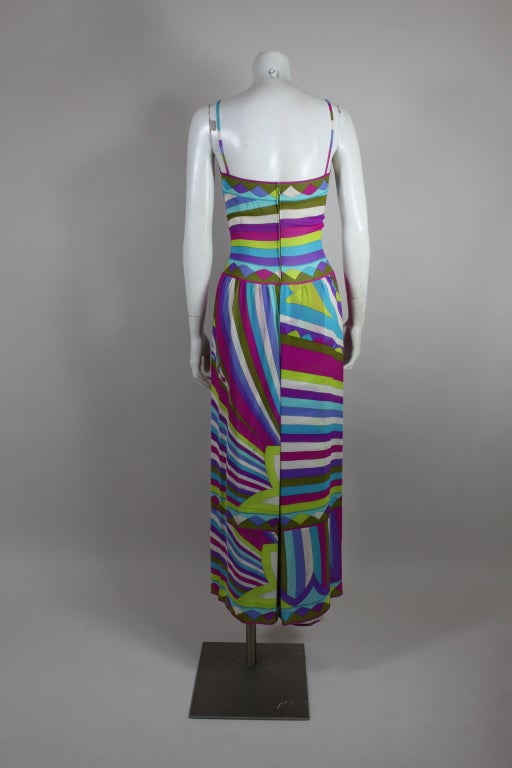 1960s Pucci Psychedelic Print Silk Palazzo Pant Jumpsuit 1