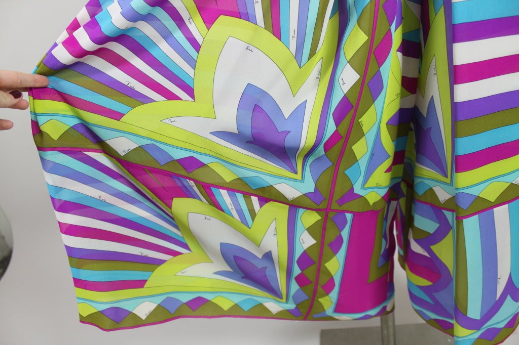 1960s Pucci Psychedelic Print Silk Palazzo Pant Jumpsuit 3