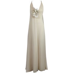 Vintage Spring 1974 Collection Christian Dior Ivory Chiffon Gown