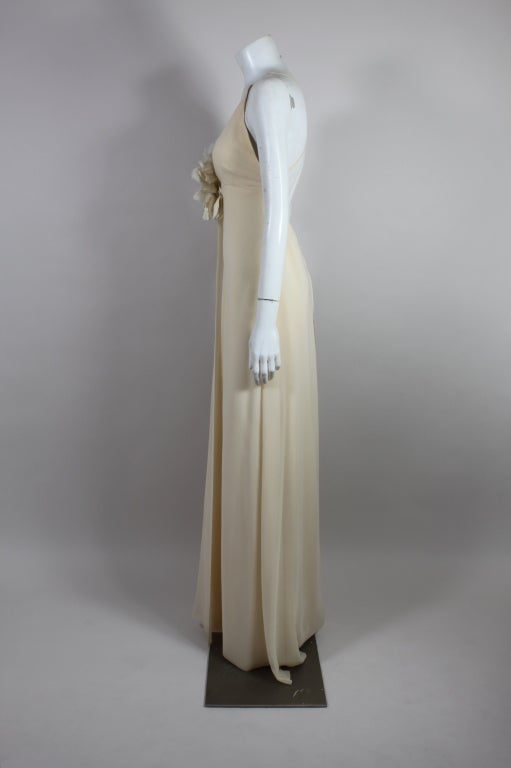 Spring 1974 Collection Christian Dior Ivory Chiffon Gown 2