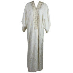 Antique 1920s House of Babani Hand Embroidered Silk Caftan