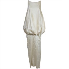 1980's Joan Vass Ivory Raw Silk Gown