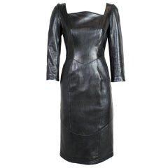 Thierry Mugler Leather Dress with Contoured Seaming