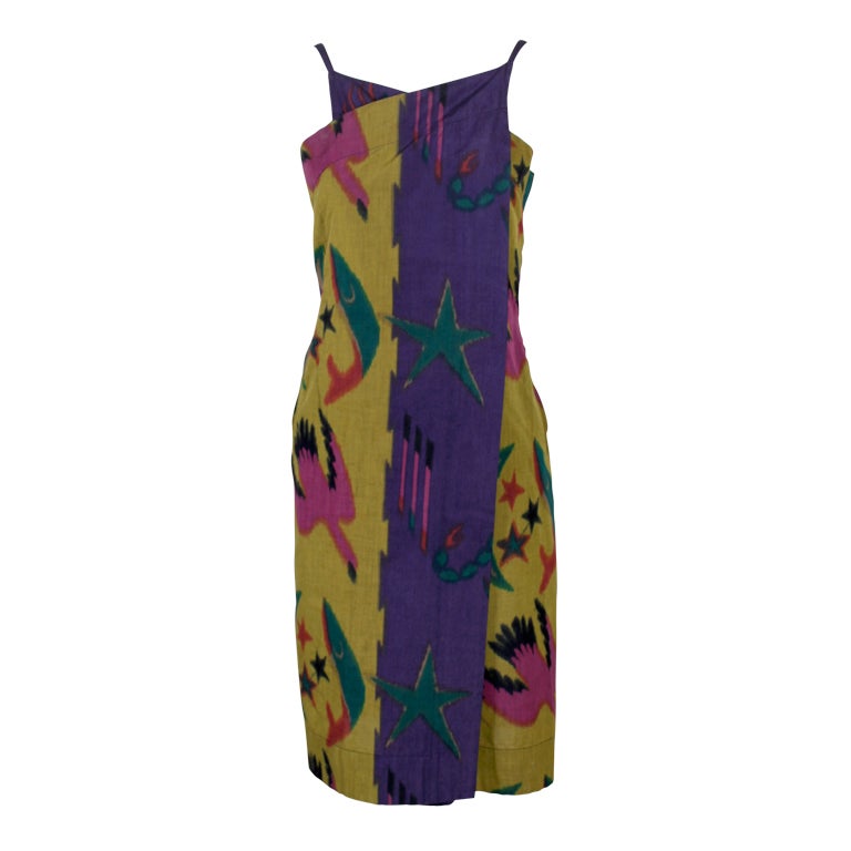Vintage Issey Miyake Pattern Wrap Dress Womens Size M main image 0