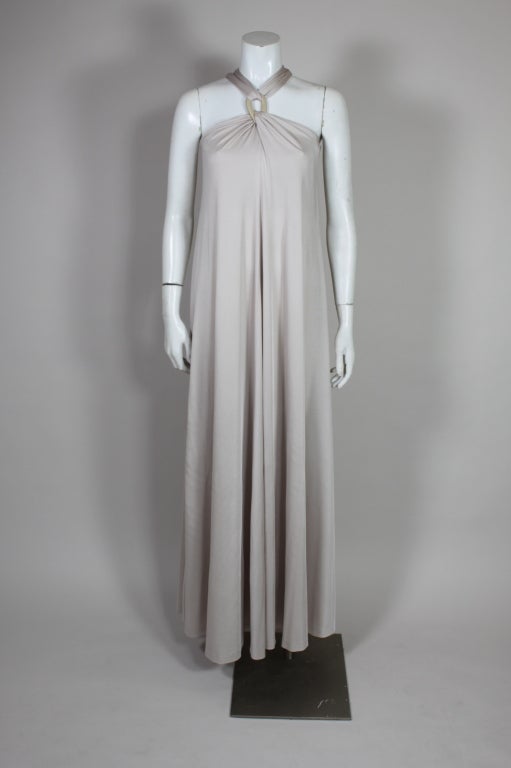 Women's 1970's Donald Brooks Dove Gray Jersey Gown