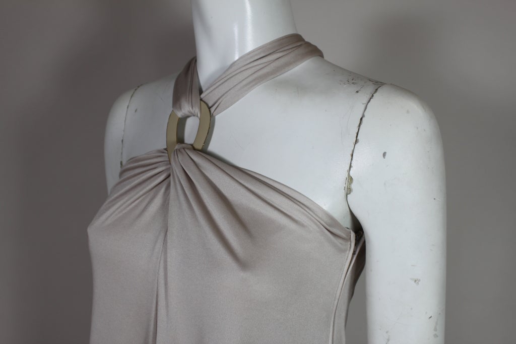 1970's Donald Brooks Dove Gray Jersey Gown 4