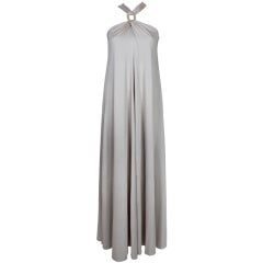 1970's Donald Brooks Dove Gray Jersey Gown