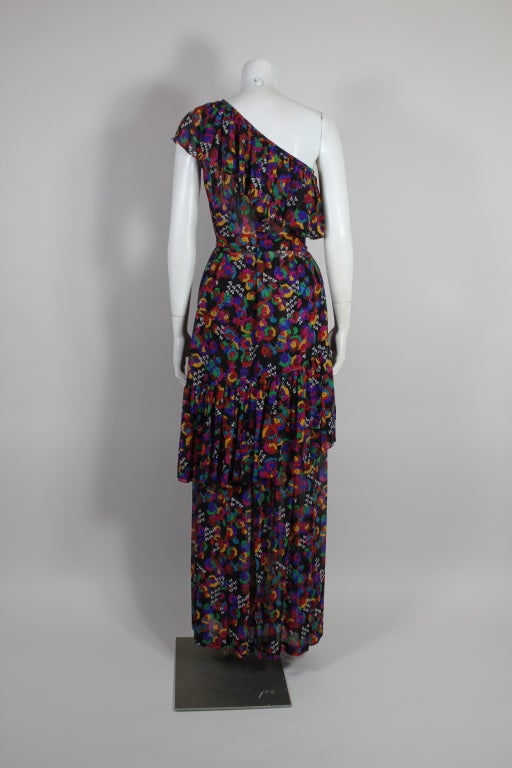 1980's YSL Yves Saint Laurent Silk Floral 2 pc. Ensemble 3