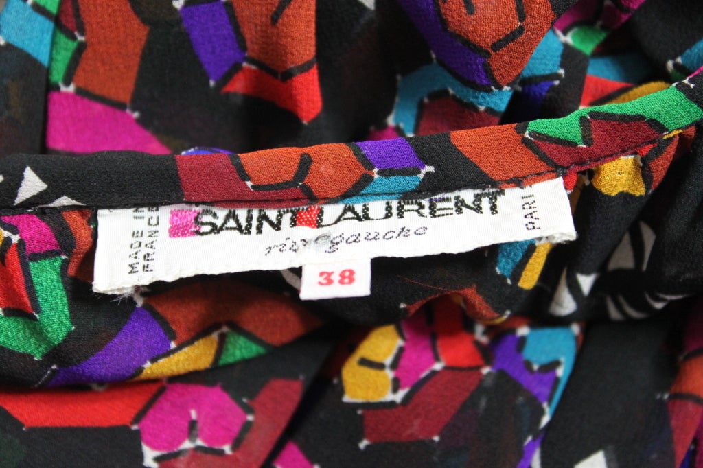 1980's YSL Yves Saint Laurent Silk Floral 2 pc. Ensemble 5