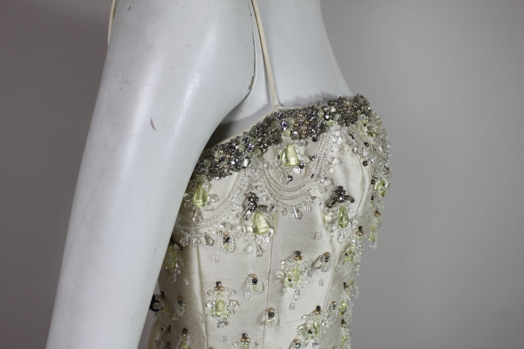 1960's Cream Beaded Gown 4