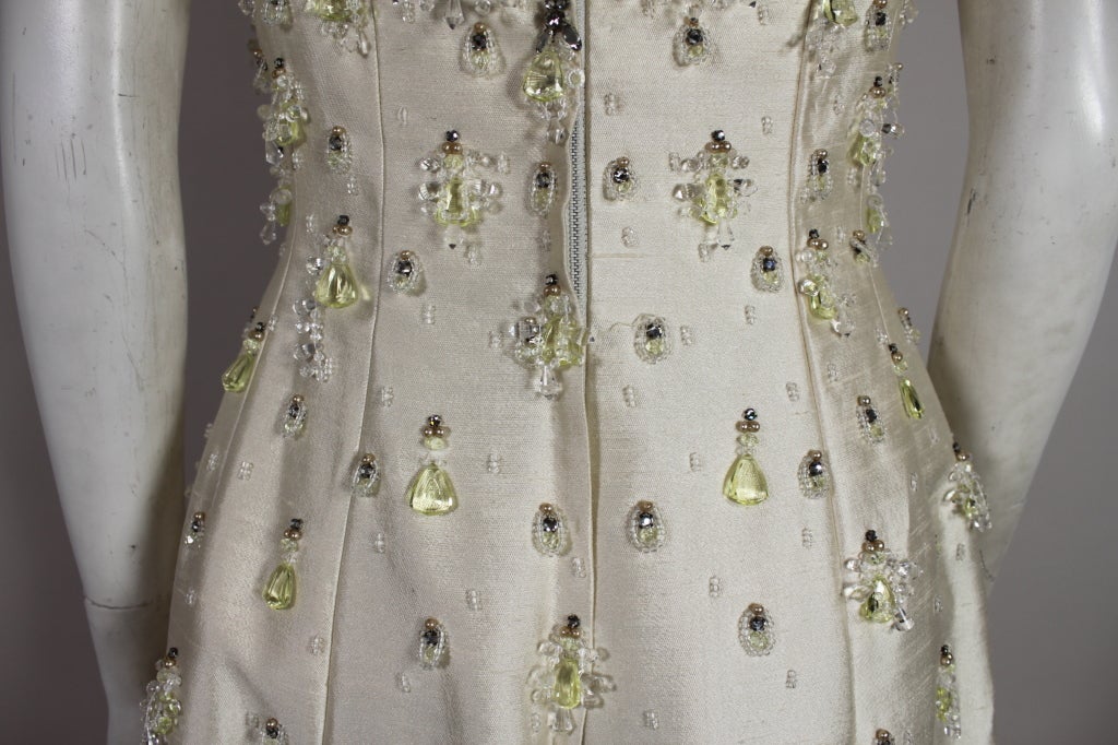 1960's Cream Beaded Gown 6