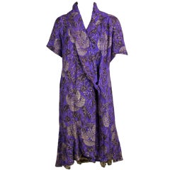 1920s Purple and Gold Lame Short Sleeve Coat