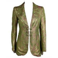 1930's Gold and Green Paisley Lame Blazer
