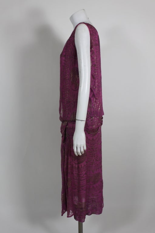 1920’s Metallic Rose Pink Lamé Party Dress For Sale at 1stDibs