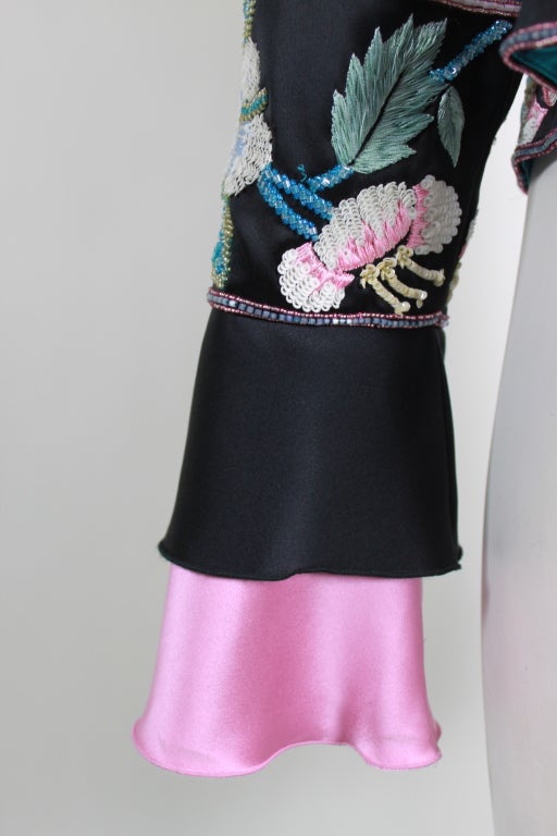 Valentino Heavily Embroidered Silk Evening Jacket For Sale 3