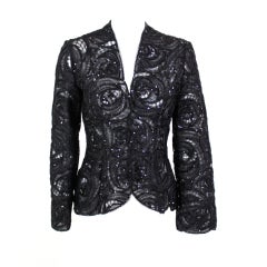 Armani Sequined Tulle Rosette Evening Jacket 4