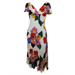 1970’s Sant Angelo Floral Crepe Bias Dress
