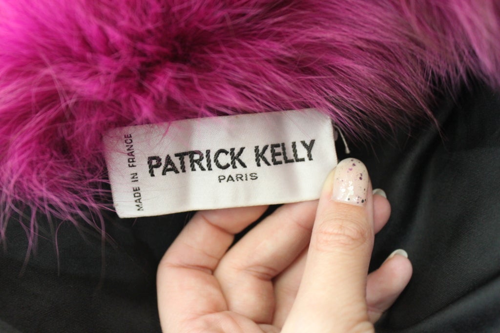 1990s Patrick Kelly Fuchsia Fox Fur Jacket 5
