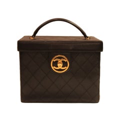 1990s Chanel Quilted Leather Trunk Case Handbag