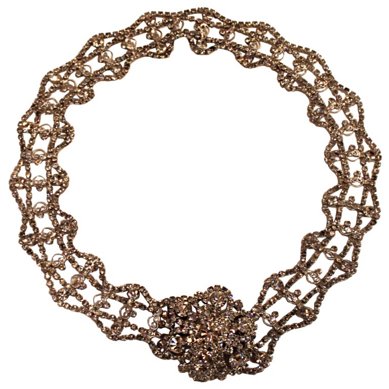 Kenneth Jay Lane KJL Rhinestone Filigree Belt