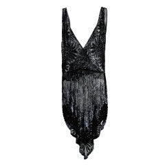 1920s Sequined Tulle Flapper Dress