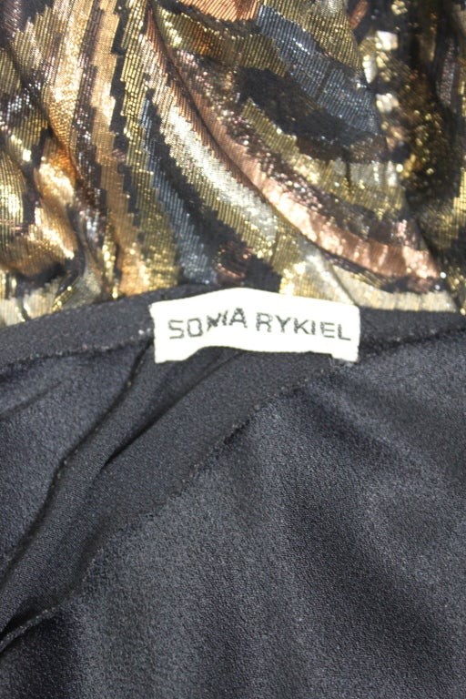 Sonia Rykiel 1970s Halter Neck Dress with Lamé Overlay For Sale 1