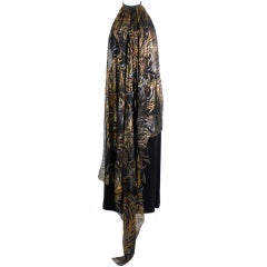 Sonia Rykiel 1970s Halter Neck Dress with Lamé Overlay